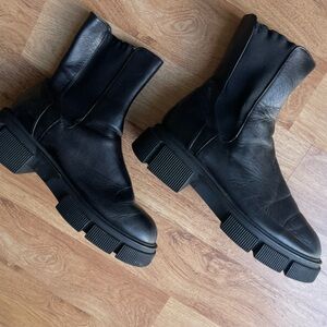 Black Leather Ankle Boots